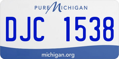 MI license plate DJC1538