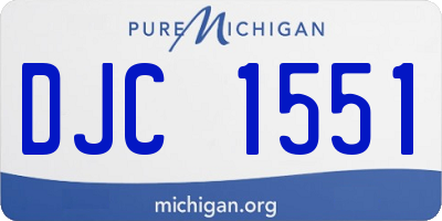MI license plate DJC1551