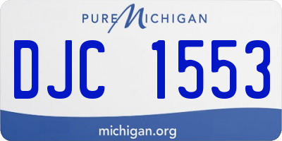MI license plate DJC1553