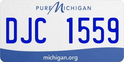 MI license plate DJC1559