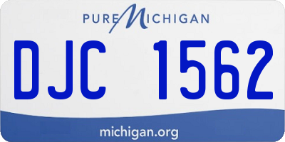 MI license plate DJC1562