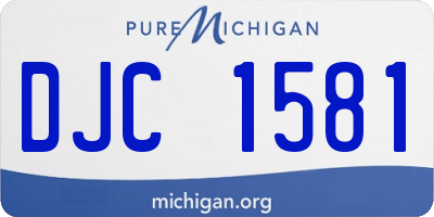 MI license plate DJC1581
