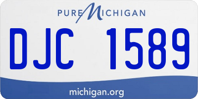 MI license plate DJC1589