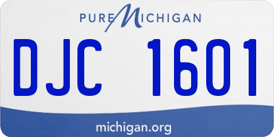MI license plate DJC1601