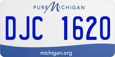 MI license plate DJC1620