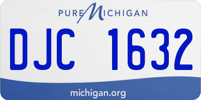 MI license plate DJC1632