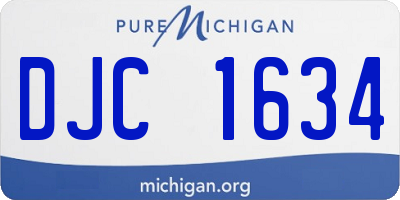 MI license plate DJC1634