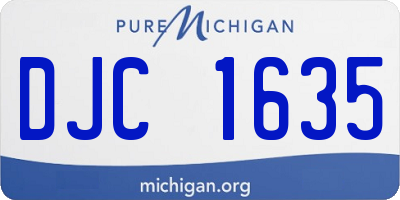 MI license plate DJC1635