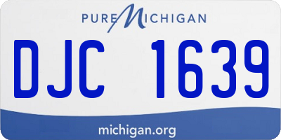 MI license plate DJC1639