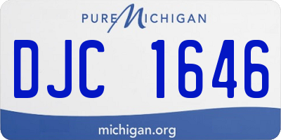 MI license plate DJC1646