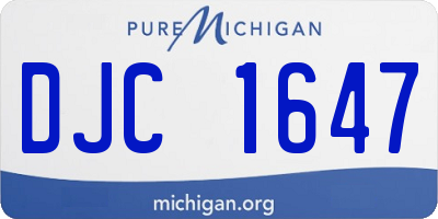MI license plate DJC1647