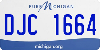 MI license plate DJC1664