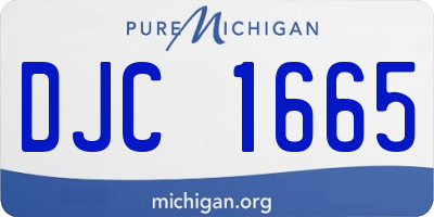 MI license plate DJC1665