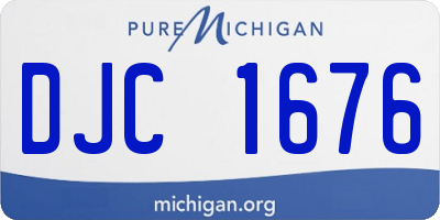 MI license plate DJC1676