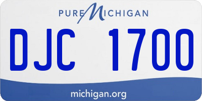 MI license plate DJC1700