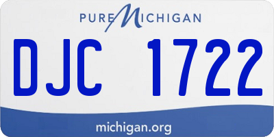 MI license plate DJC1722