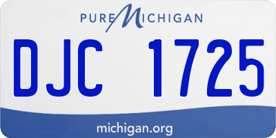 MI license plate DJC1725