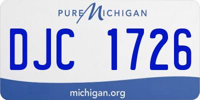 MI license plate DJC1726