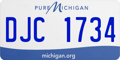 MI license plate DJC1734