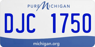 MI license plate DJC1750