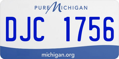 MI license plate DJC1756