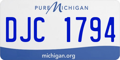 MI license plate DJC1794
