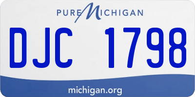 MI license plate DJC1798