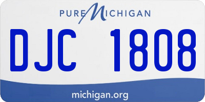MI license plate DJC1808