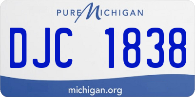 MI license plate DJC1838