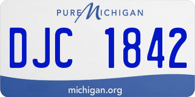 MI license plate DJC1842