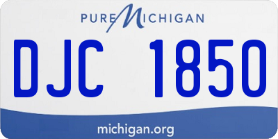 MI license plate DJC1850