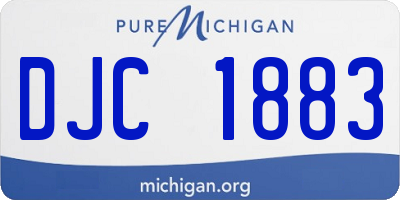 MI license plate DJC1883