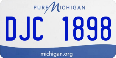 MI license plate DJC1898