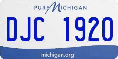 MI license plate DJC1920