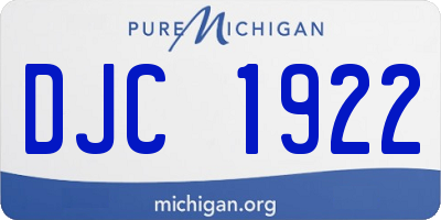 MI license plate DJC1922