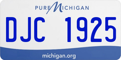 MI license plate DJC1925
