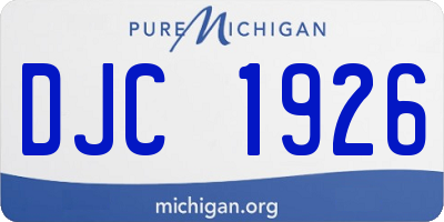 MI license plate DJC1926