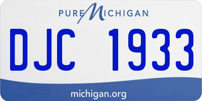 MI license plate DJC1933