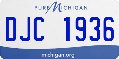 MI license plate DJC1936
