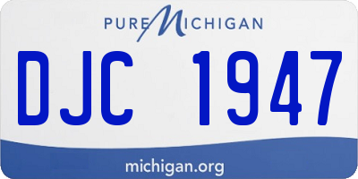 MI license plate DJC1947