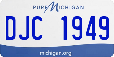 MI license plate DJC1949
