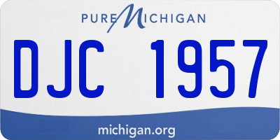 MI license plate DJC1957