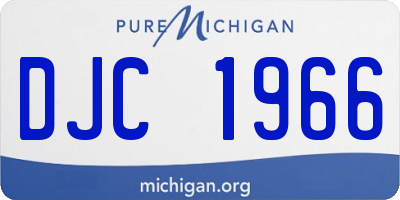 MI license plate DJC1966