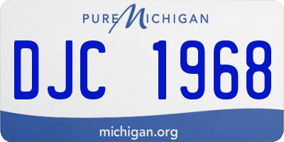 MI license plate DJC1968