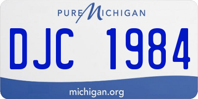 MI license plate DJC1984