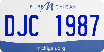 MI license plate DJC1987