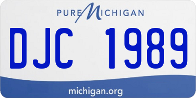 MI license plate DJC1989