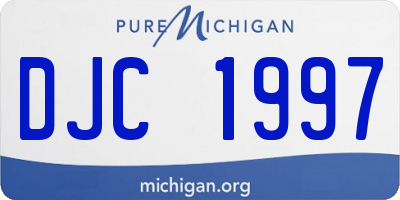MI license plate DJC1997