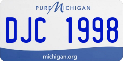 MI license plate DJC1998
