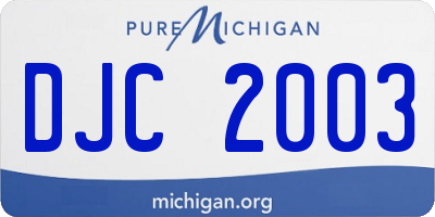 MI license plate DJC2003